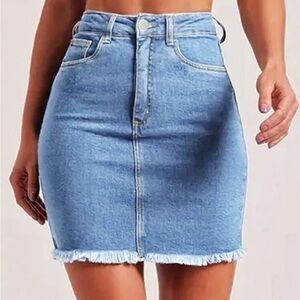 Two-piece set of denim skirts